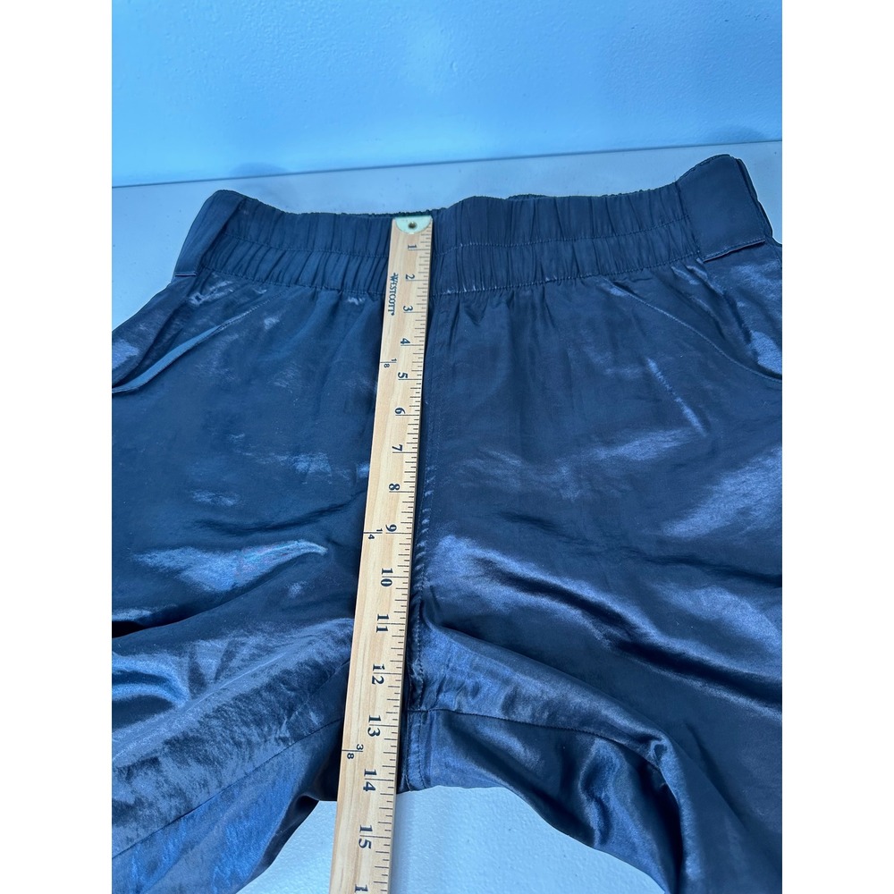 Pilcro Liquid Parachute Pants Size M Black Satin Elastic Waist Anthropologie - Picture 9 of 15